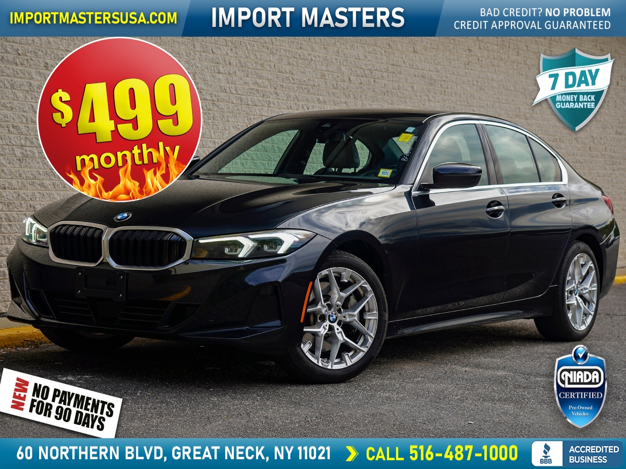 Black 2025 BMW 3 Series Sedan All-Wheel Drive 8-Speed Automatic