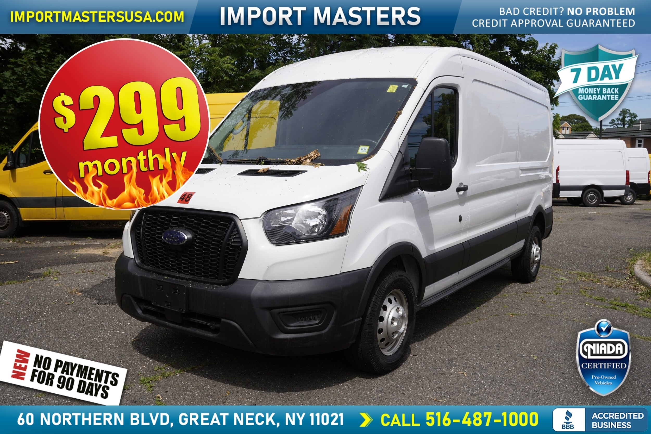 White 2023 Ford Transit Cargo Van All-Wheel Drive Automatic