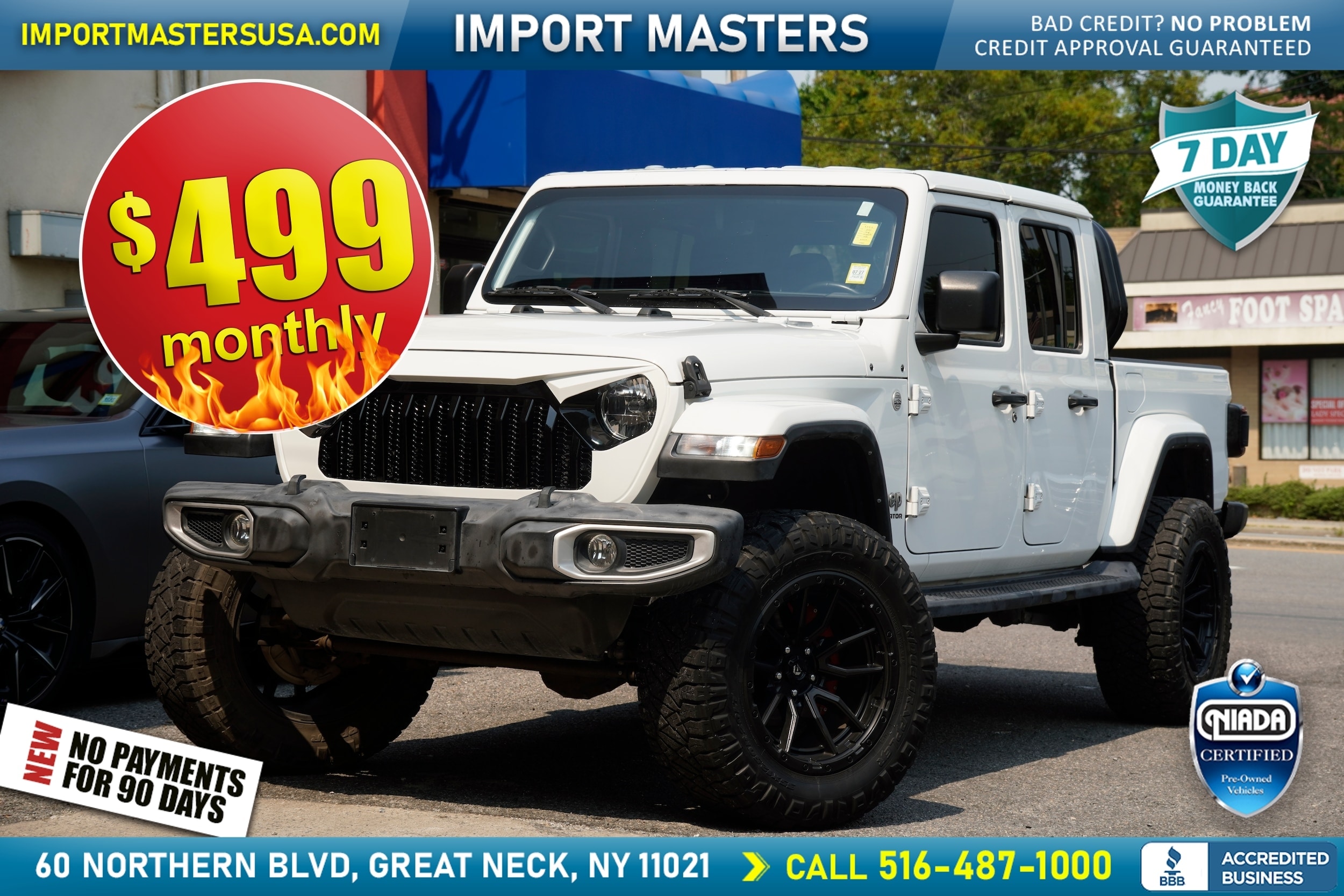 White 2021 Jeep Gladiator Pickup Truck Four-Wheel Drive 6-Speed Manual