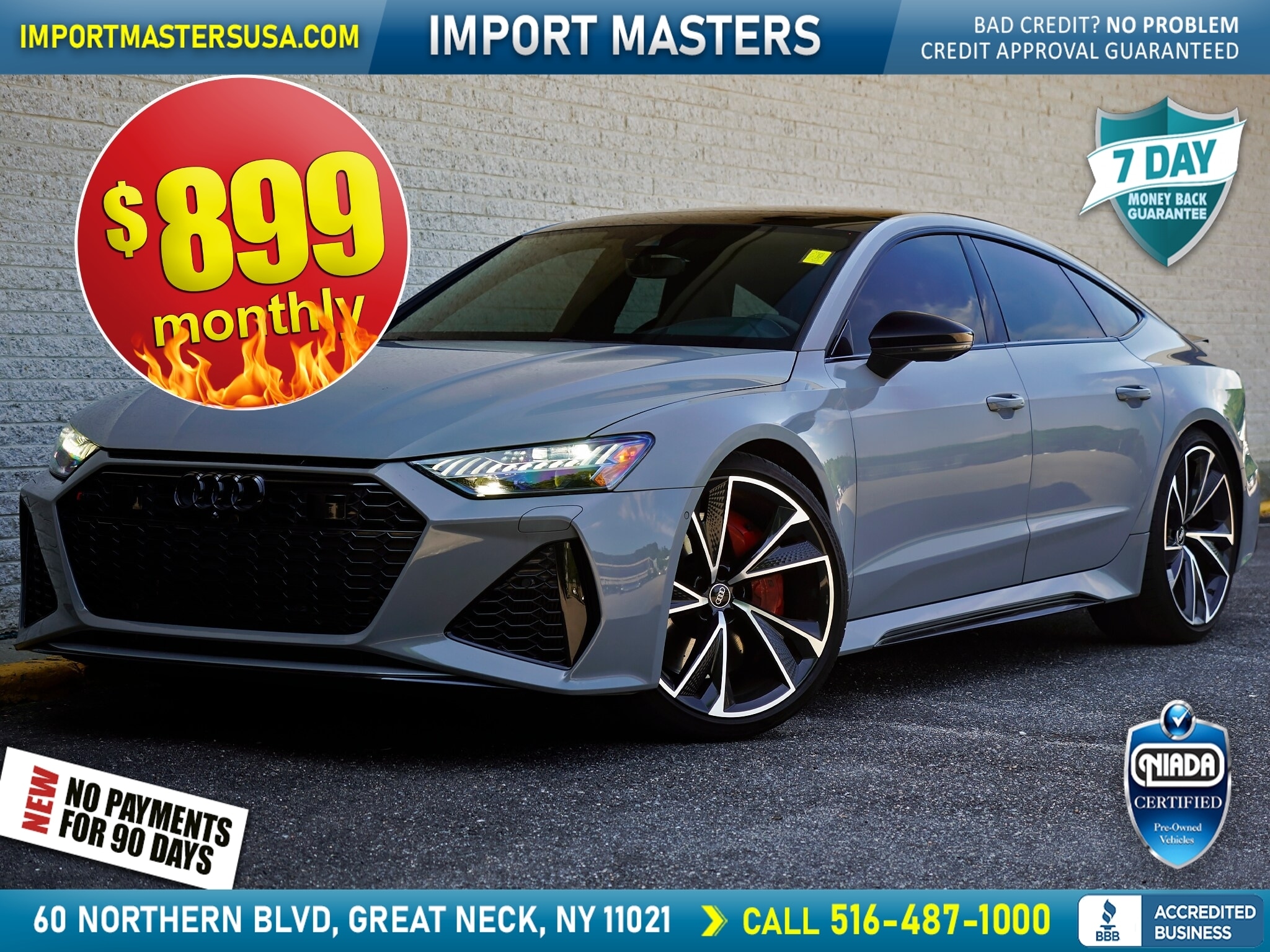 Gray 2022 Audi RS 7 Sedan All-Wheel Drive 8-Speed Automatic