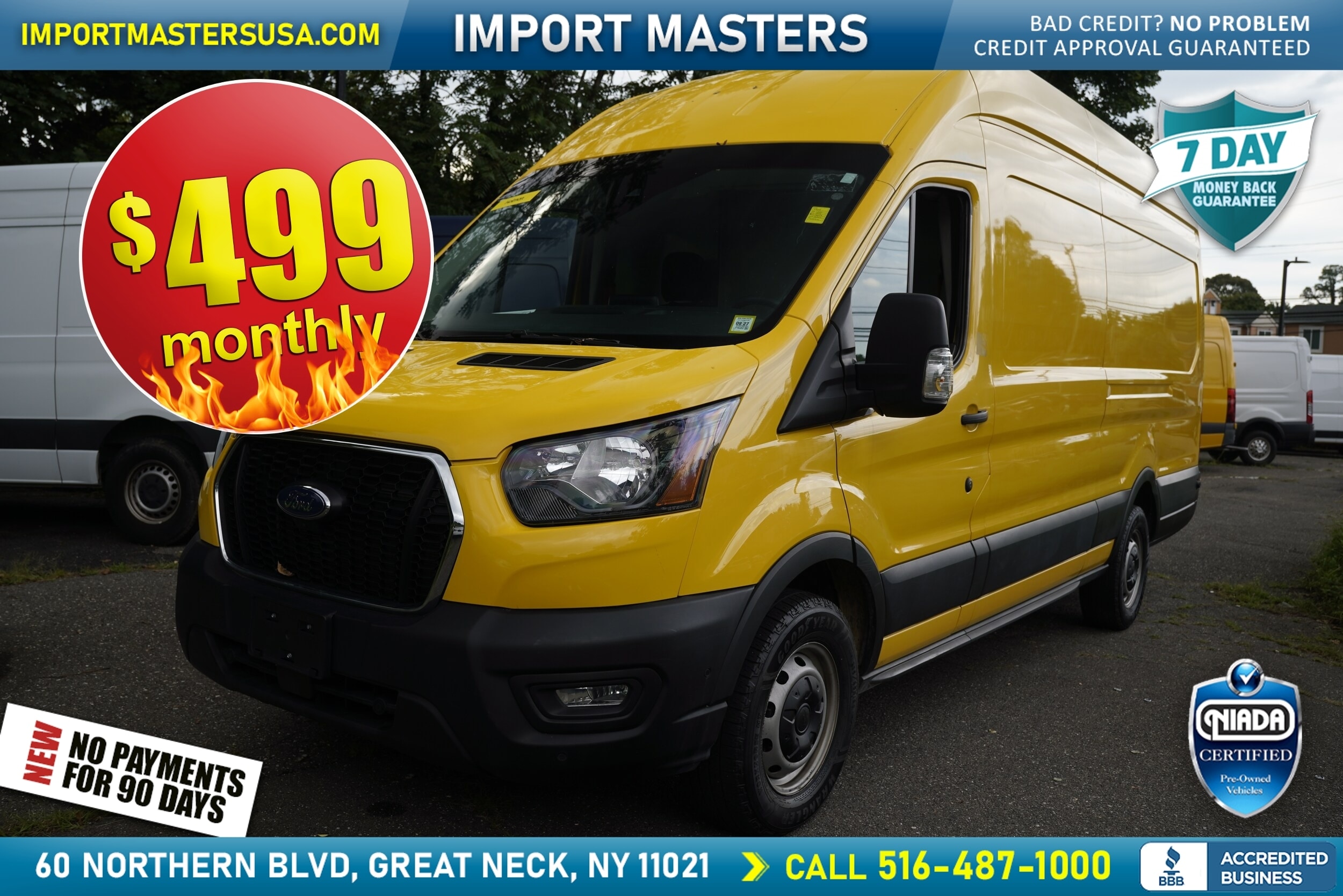  2021 Ford Transit Cargo 250 High Roof Extended LB RWD   