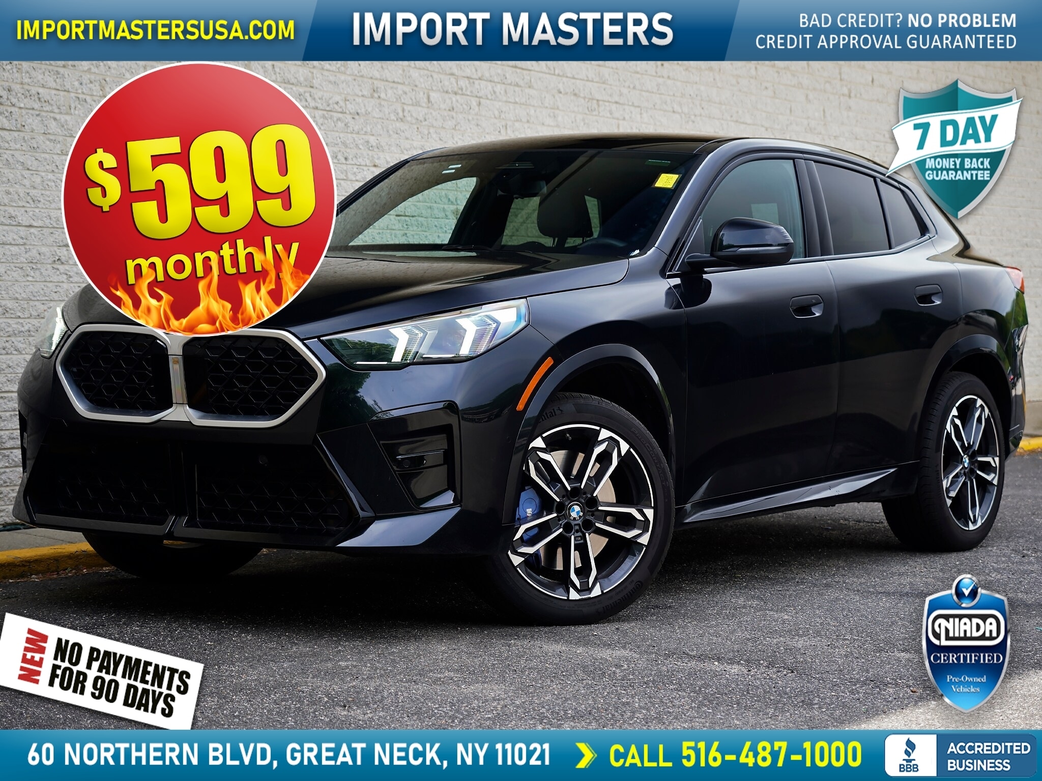 Black 2025 BMW X2 SUV / Crossover All-Wheel Drive 7-Speed Automatic