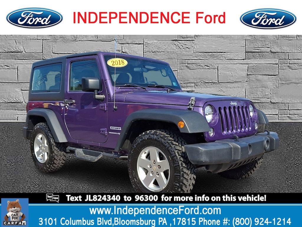 Certified 2018 Jeep Wrangler JK Sport SUV