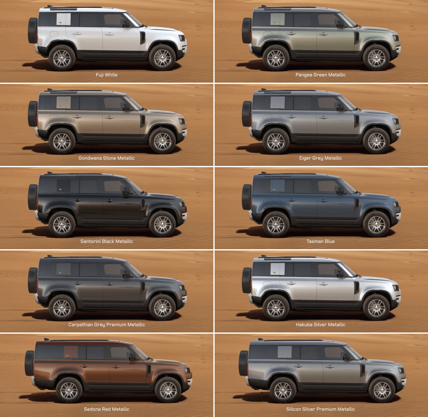 Land rover defender colours deals