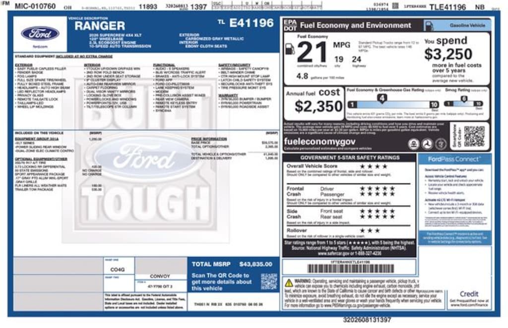New 2026 Ford Ranger XLT Truck SuperCrew