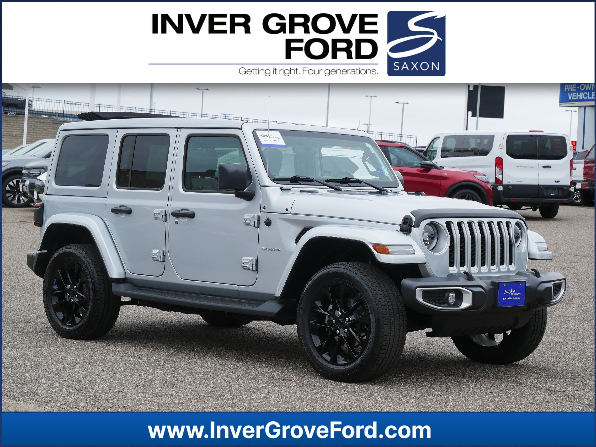 Certified 2023 Jeep Wrangler 4xe Sahara 4XE with VIN 1C4JJXP67PW604205 for sale in Inver Grove Heights, Minnesota
