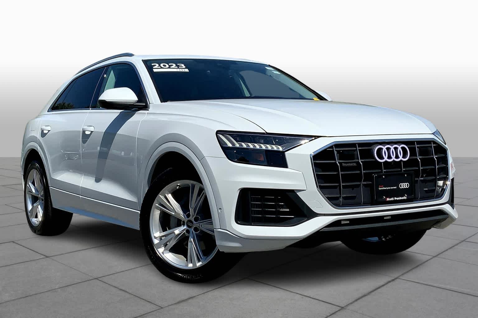 Certified 2023 Audi Q8 Premium Plus with VIN WA1BVBF1XPD039357 for sale in Peabody, MA