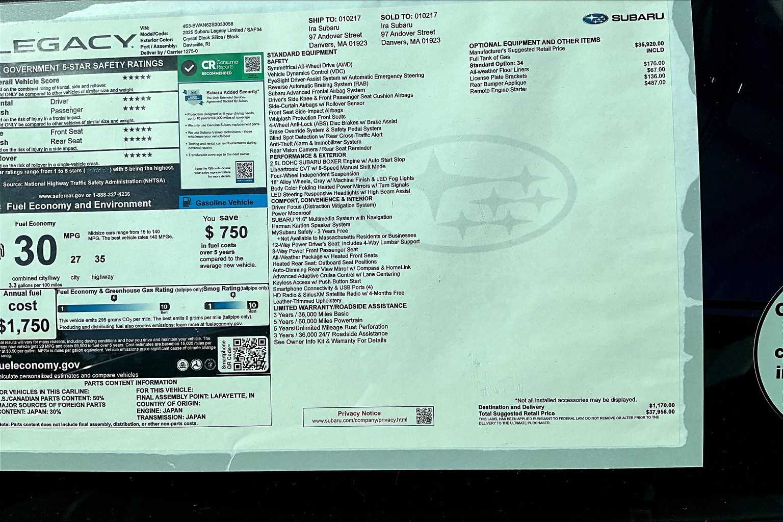 2025 Subaru Legacy Limited - Photo 20
