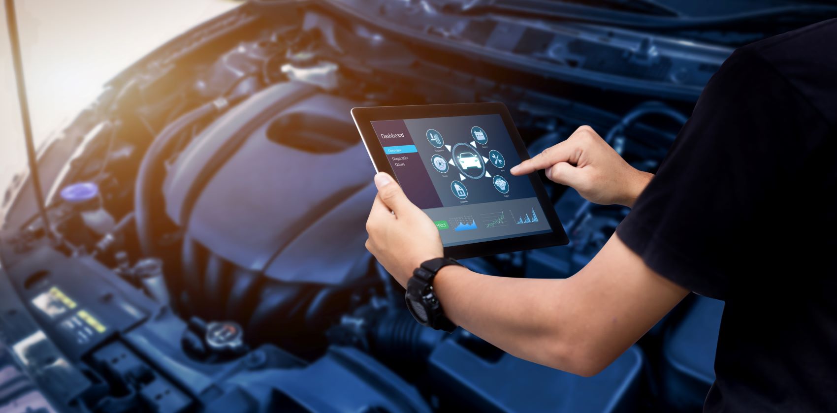 Technician Using Diagnostic Tools