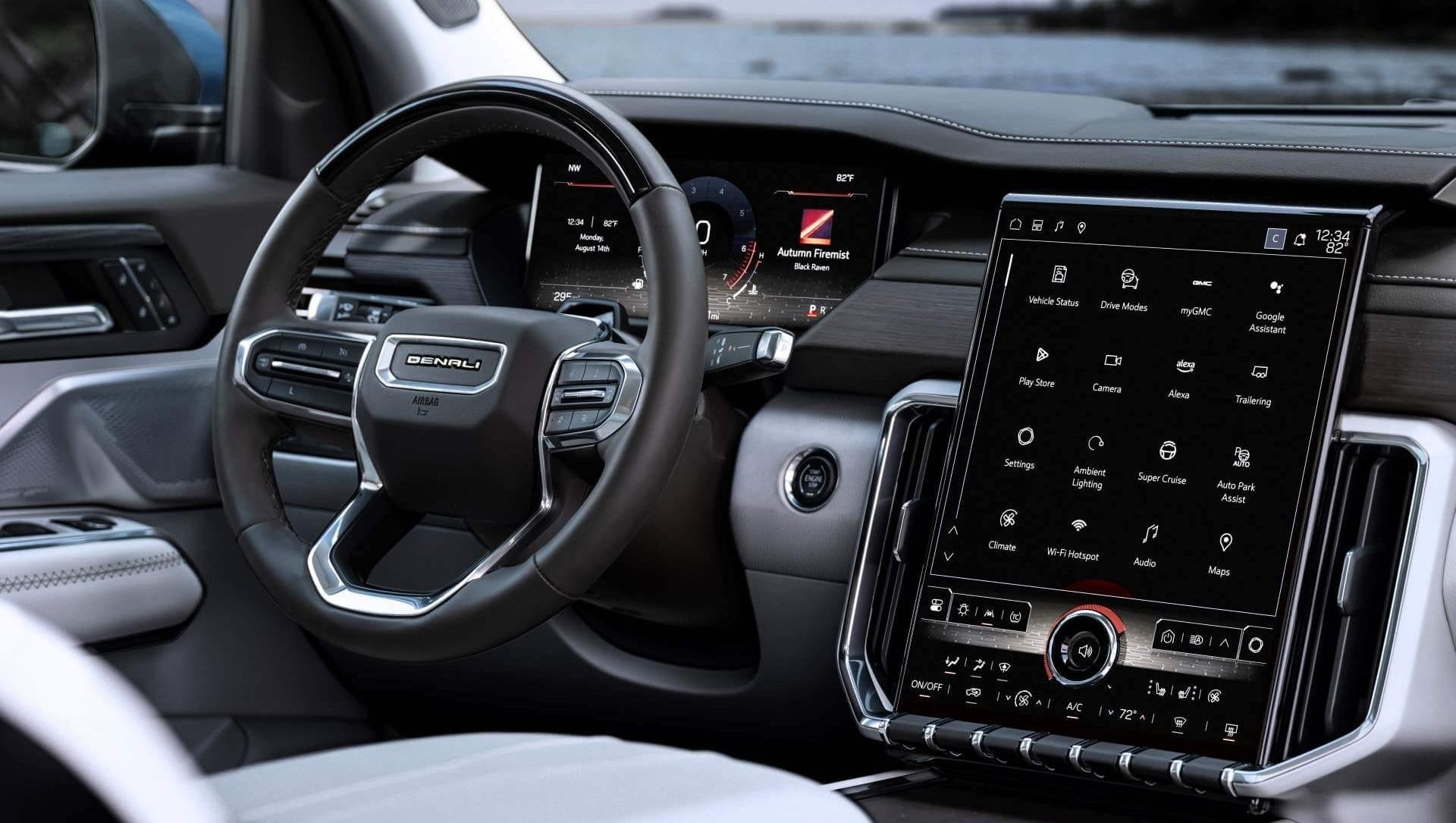GMC Acadia's portrait mode infotainment system from interior