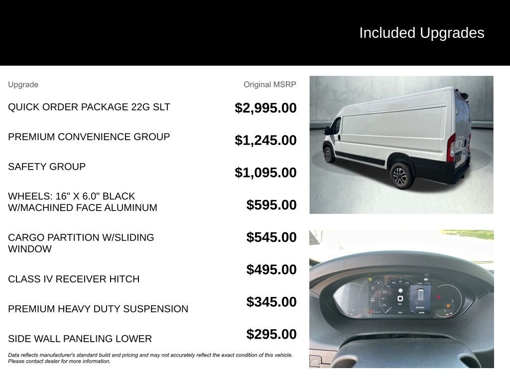 New 2025 Ram ProMaster PROMASTER 3500 SLT CARGO VAN HIGH ROOF 159' WB EXT Cargo Van