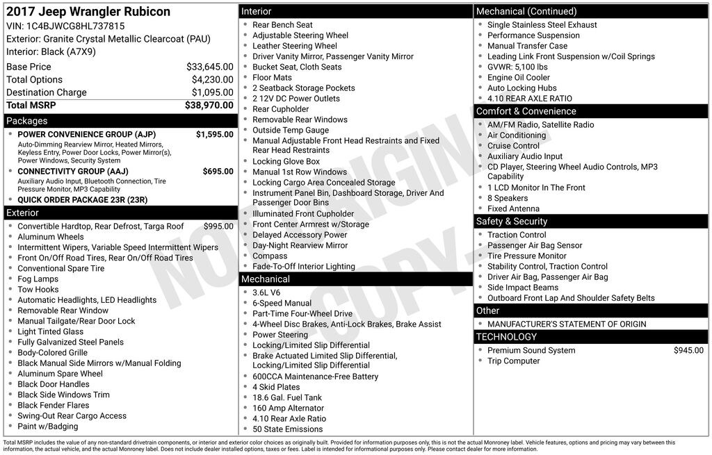 Used 2017 Jeep Wrangler Rubicon SUV