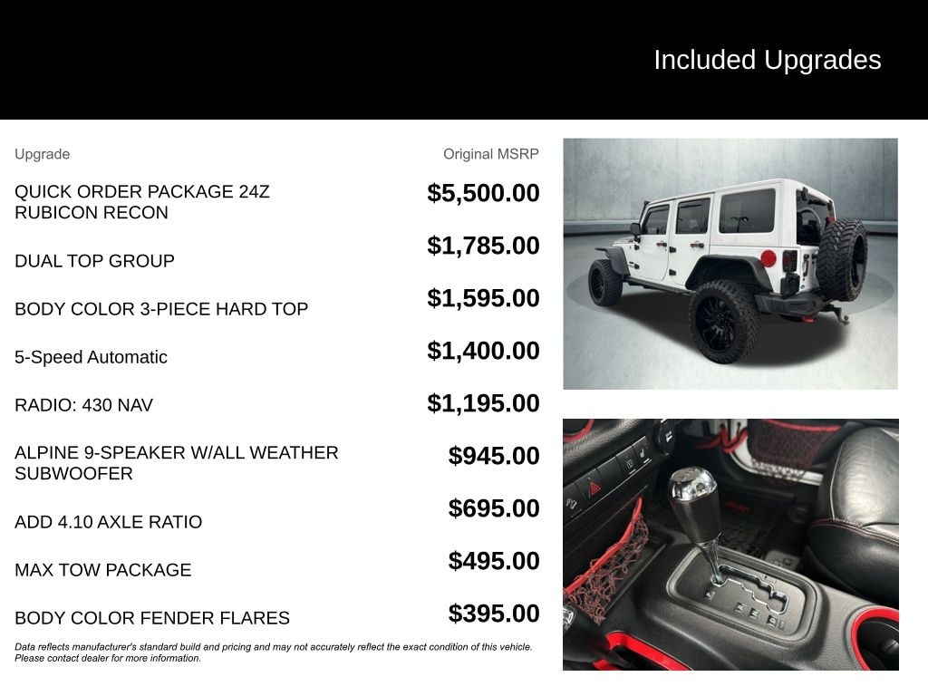 Used 2017 Jeep Wrangler Unlimited Rubicon Recon SUV