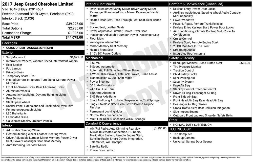 Used 2017 Jeep Grand Cherokee Limited SUV