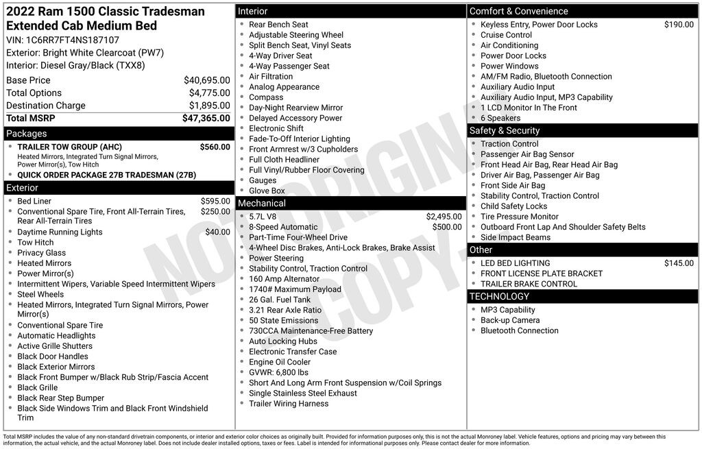 Used 2022 Ram 1500 Classic Tradesman Truck