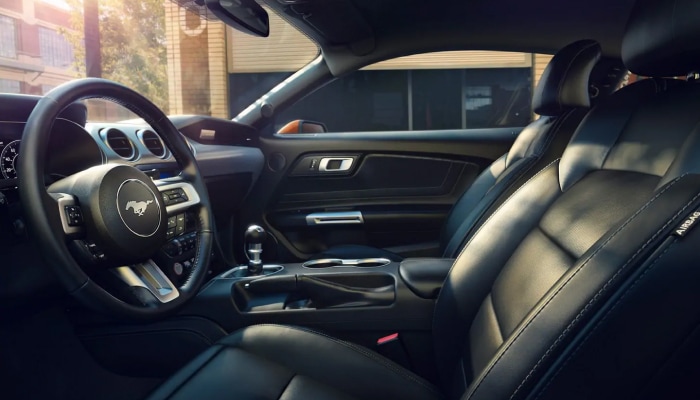 The stylish interior of the 2019 Ford Mustang available at Jack Demmer Ford near Livonia, MI