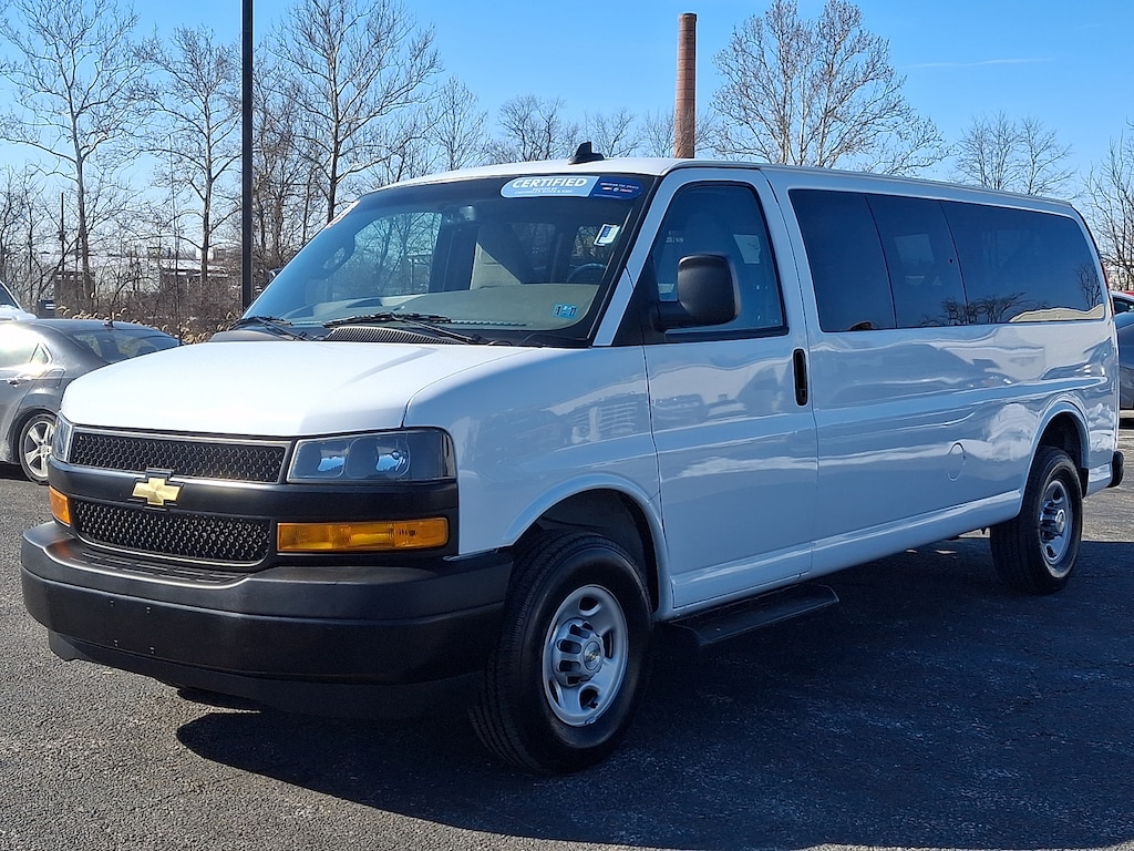Certified 2023 Chevrolet Express Passenger RWD 3500 Extended Wheelbase LS Extended Passenger Van