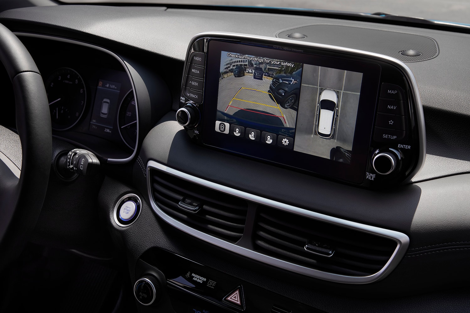 Compare the 2021 Honda CR-V & 2021 Hyundai Tucson at Jack Giambalvo Hyundai in York, PA | 2020 Hyundai Tucson back up camera