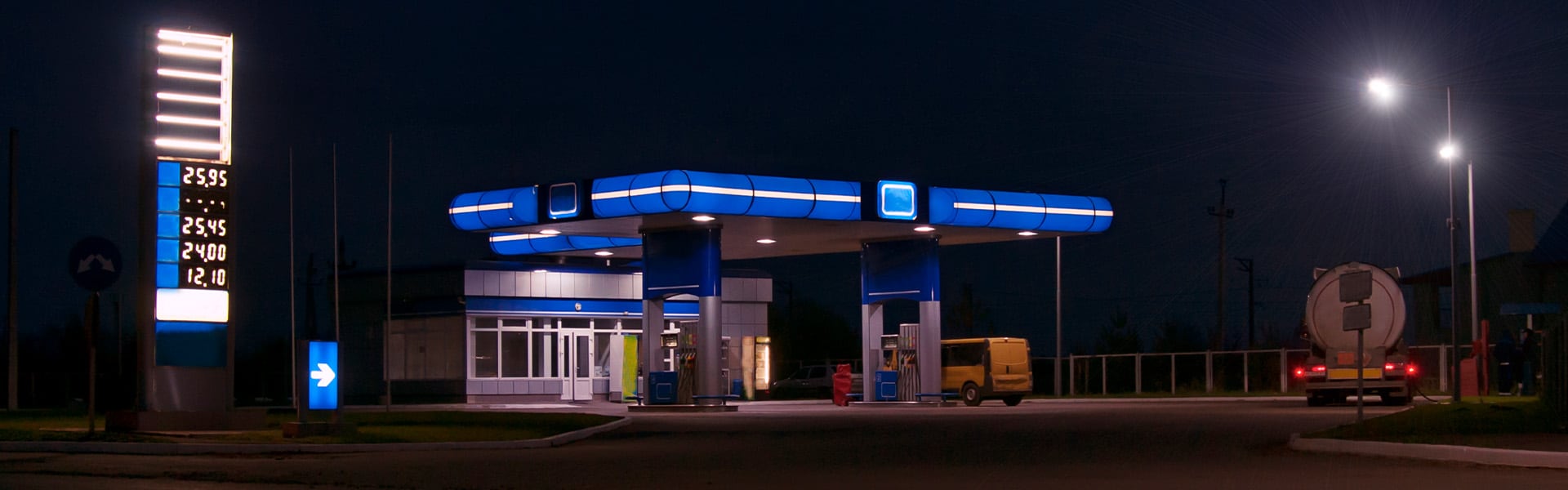 What Type of Gas is Best for My Car? At Jack Giambalvo Hyundai in York | Gas Station Lit Up at Night