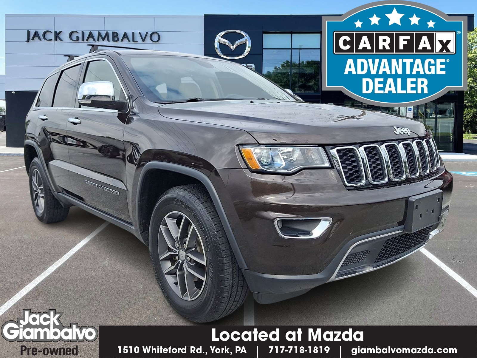 Used 2017 Jeep Grand Cherokee Limited with VIN 1C4RJFBG6HC789878 for sale in York, PA