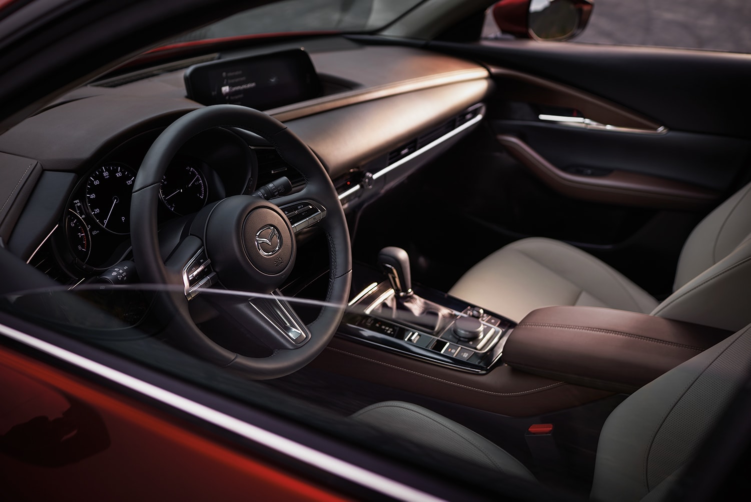 Compare the 2021 Mazda CX-30 vs. the 2022 Honda HR-V at Jack Giambalvo Mazda | 2021 Mazda CX-30 interior