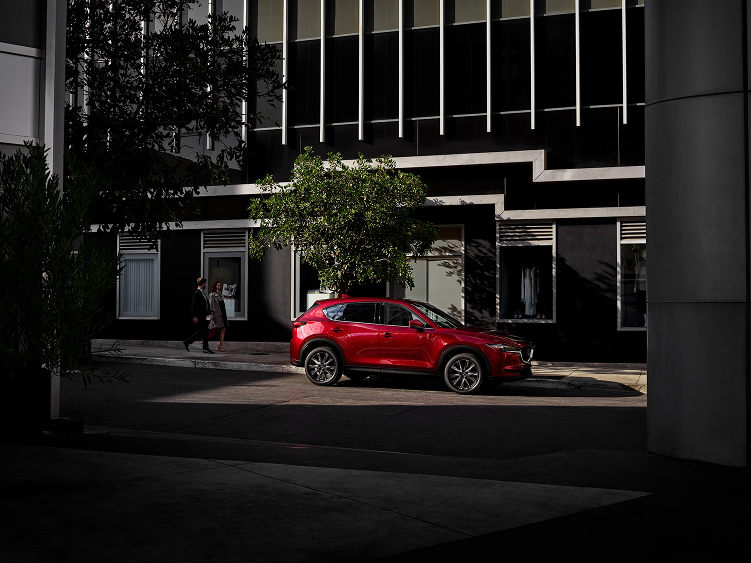 Jack Giambalvo Mazda is a Car Dealership in Valley View, PA | 2021 Mazda CX-5 parked out front of building