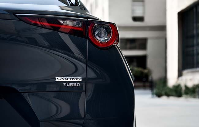 Model Features of the 2021 Mazda CX-30 at Jack Giambalvo Mazda | Rear Badging on 2021 Mazda CX-30