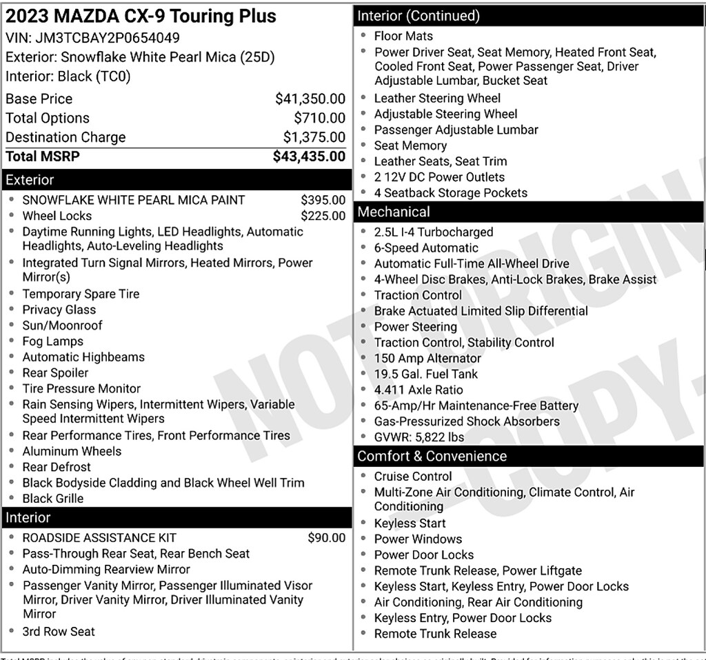 Used 2023 Mazda CX-9 Touring Plus Sport Utility