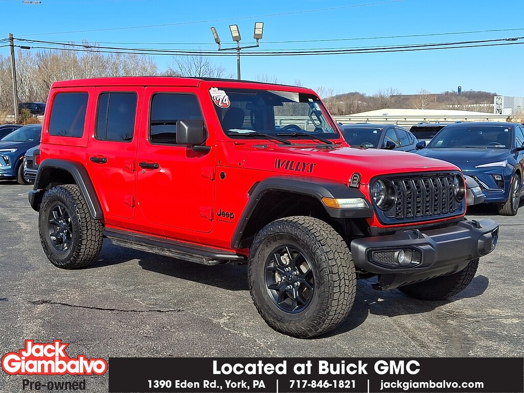 Used 2024 Jeep Wrangler 4-Door Willys 4x4 Sport Utility