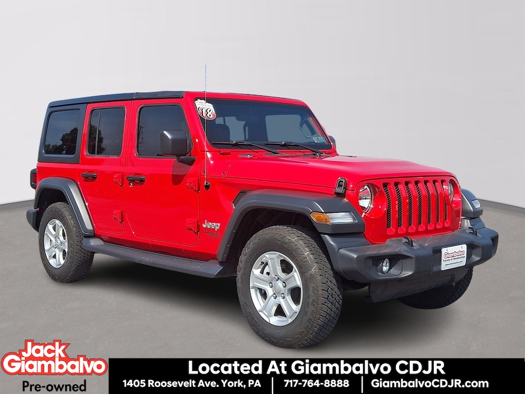Used 2018 Jeep Wrangler Unlimited Sport S 4x4 Sport Utility