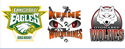 Ennismore Eagles girls Hockey. Keene Wolverines. Otonabee Wolves.