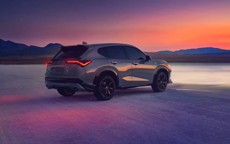 Acura SUV parked on a desert flat