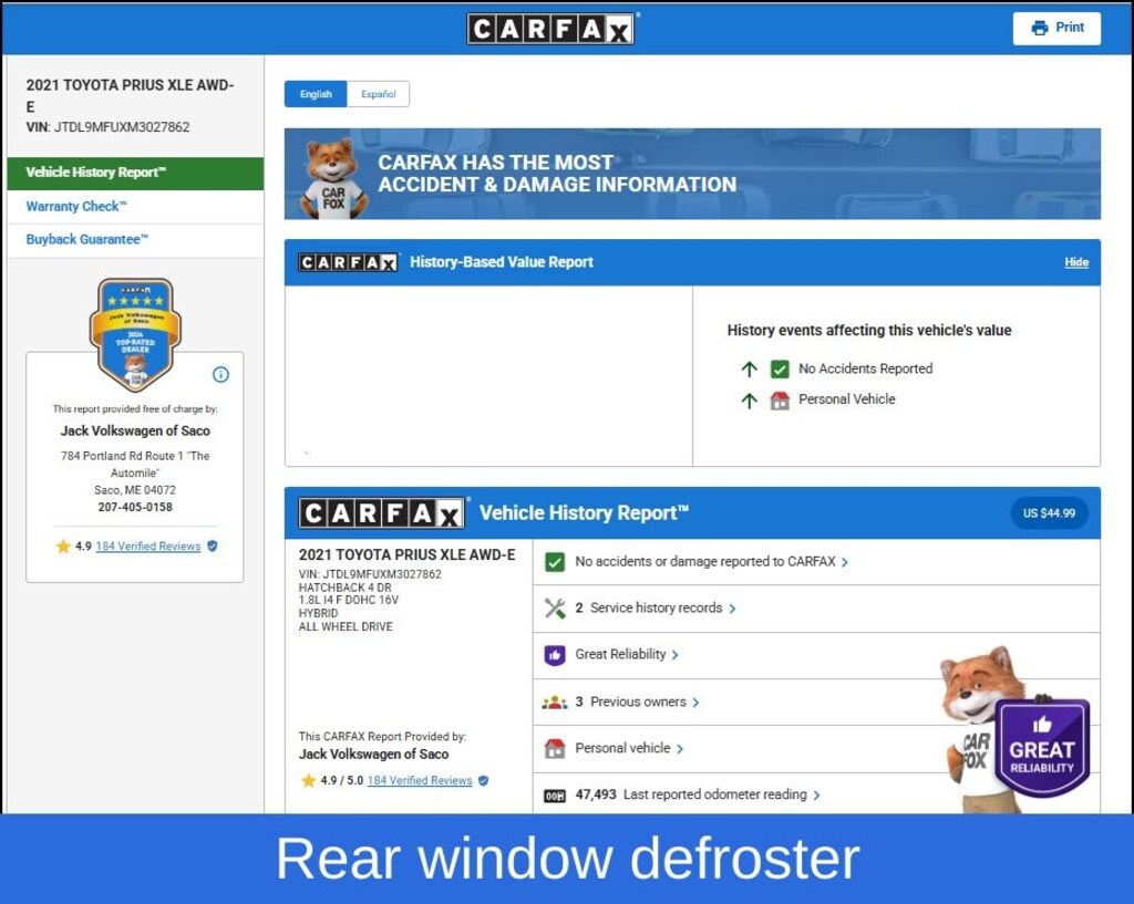 Used 2021 Toyota Prius XLE AWD-e Hatchback