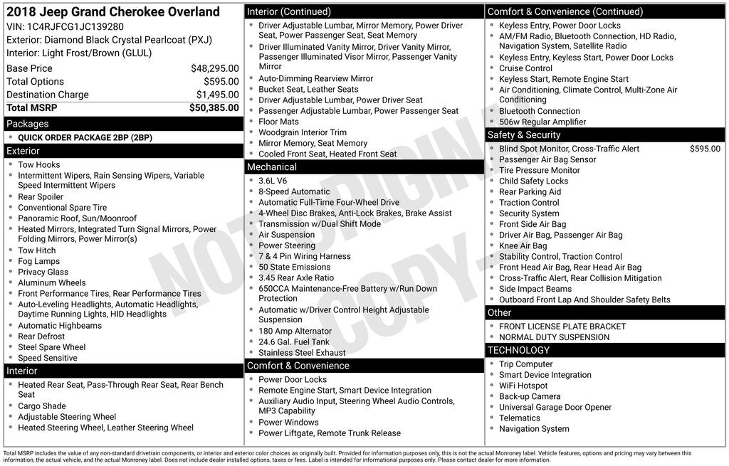 Used 2018 Jeep Grand Cherokee Overland SUV