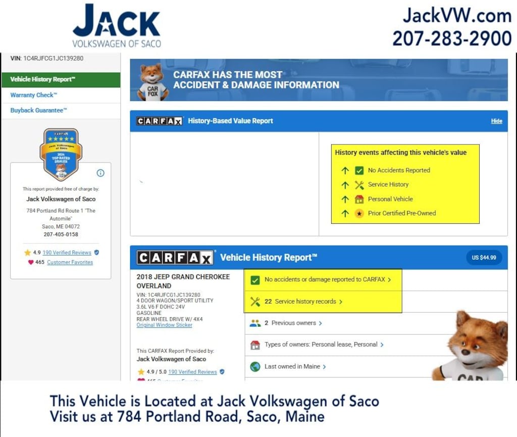 Used 2018 Jeep Grand Cherokee Overland SUV