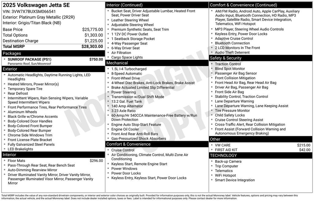 Used 2025 Volkswagen Jetta 1.5T SE Sedan