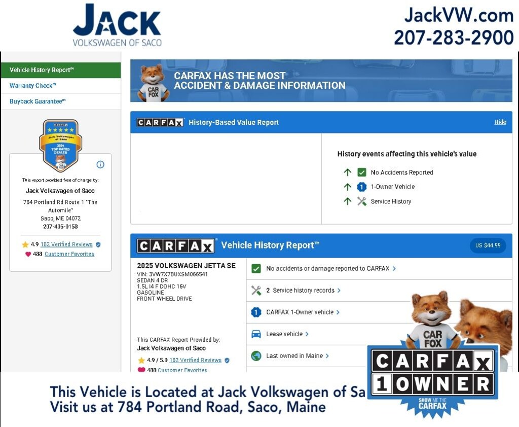 Used 2025 Volkswagen Jetta 1.5T SE Sedan