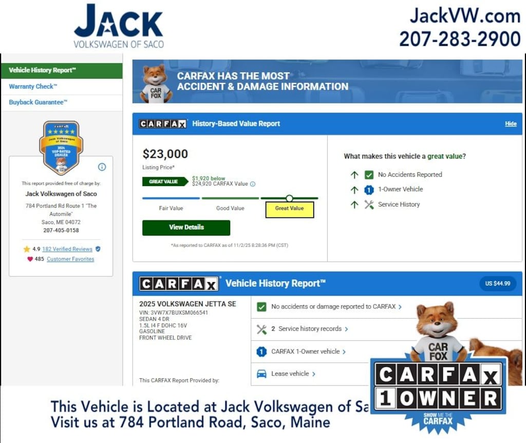 Used 2025 Volkswagen Jetta 1.5T SE Sedan