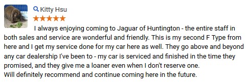 a review written by a Jaguar Huntington customer