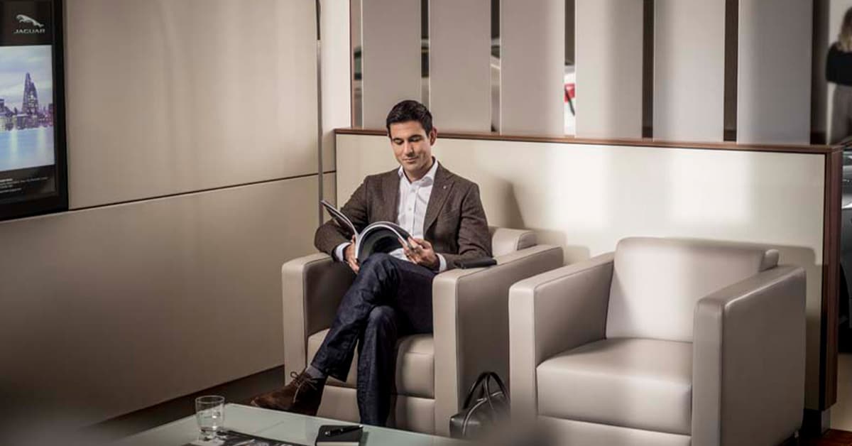 Jaguar dealership lounge
