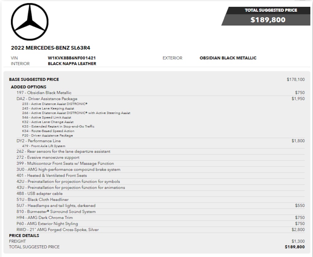 Used 2022 Mercedes-Benz SL-Class SL 63 AMG® Convertible