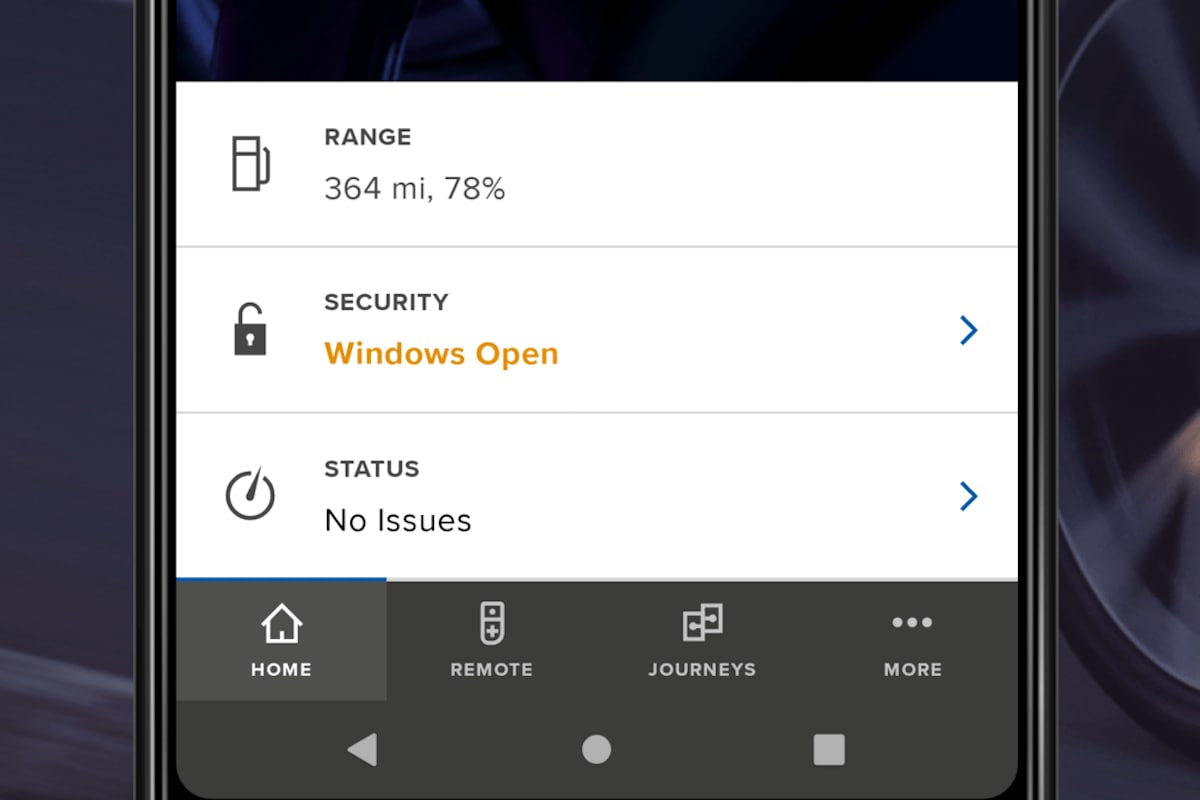 Jaguar InControl Remote Vehicle Status Check