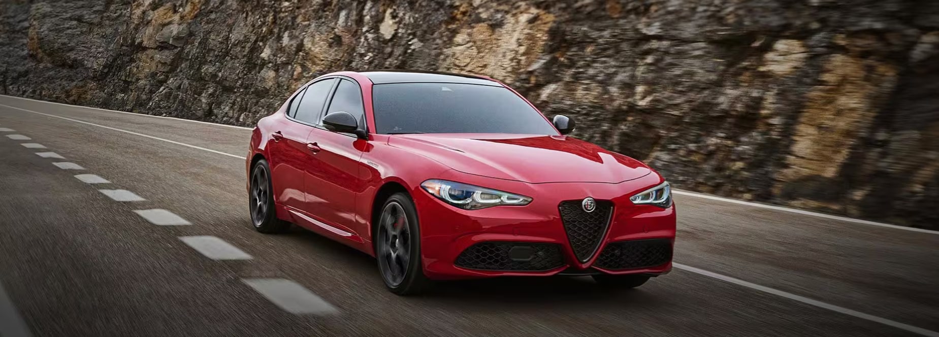 2025 Alfa Romeo Giulia Red Highway