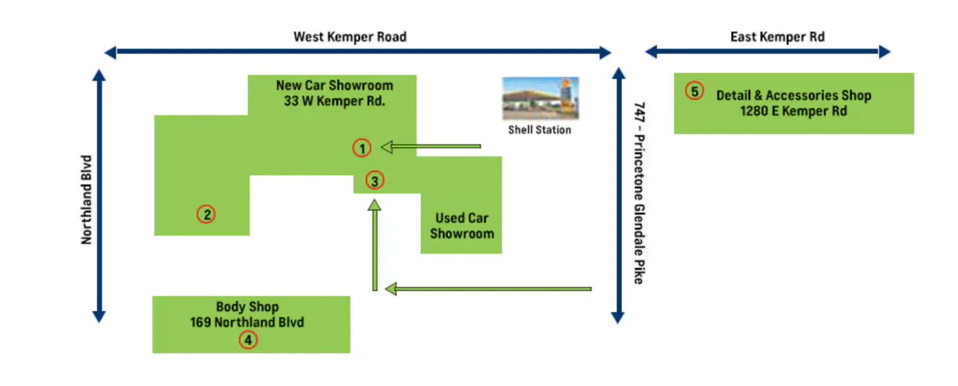 Jake Sweeney Service Center Location Map
