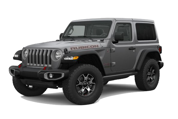 A grey 2019 Jeep Wrangler Rubicon