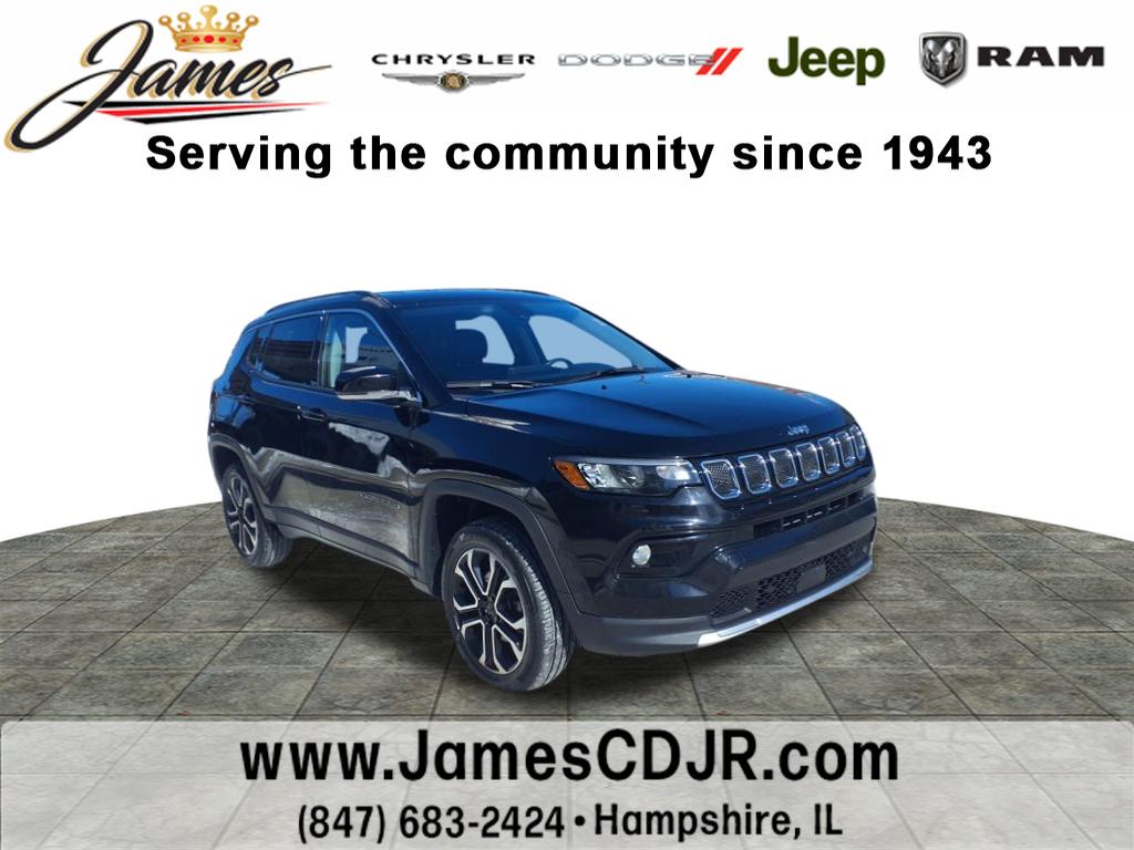 Used 2022 Jeep Compass Limited with VIN 3C4NJDCB4NT136021 for sale in Hampshire, IL