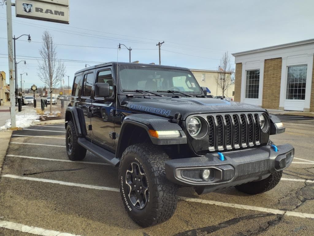 Used 2021 Jeep Wrangler Unlimited Rubicon 4XE with VIN 1C4JJXR67MW734980 for sale in Hampshire, IL