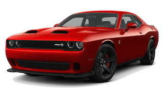 A red 2019 Dodge Challenger