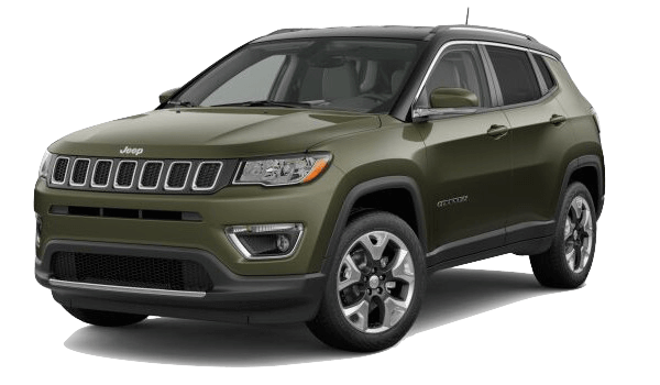 A green 2019 Jeep Compass Limited