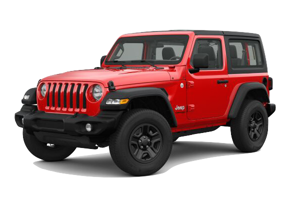 A red 2019 Jeep Wrangler Sport